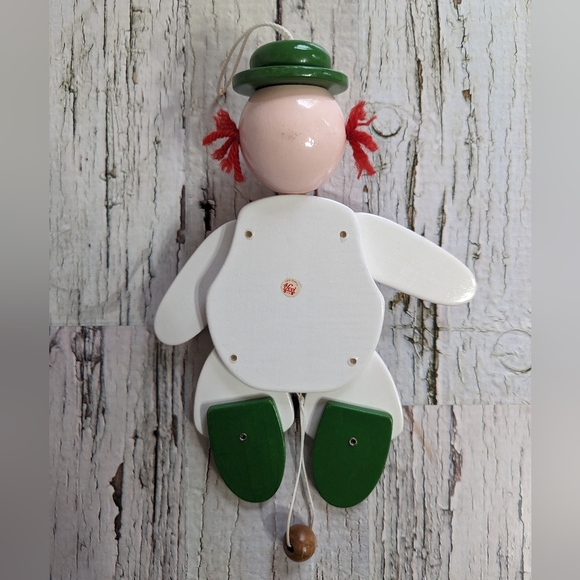 Vintage Jumping Jack Wooden Clown Toy Decoration - Made in Italy - Picture 4 of 10